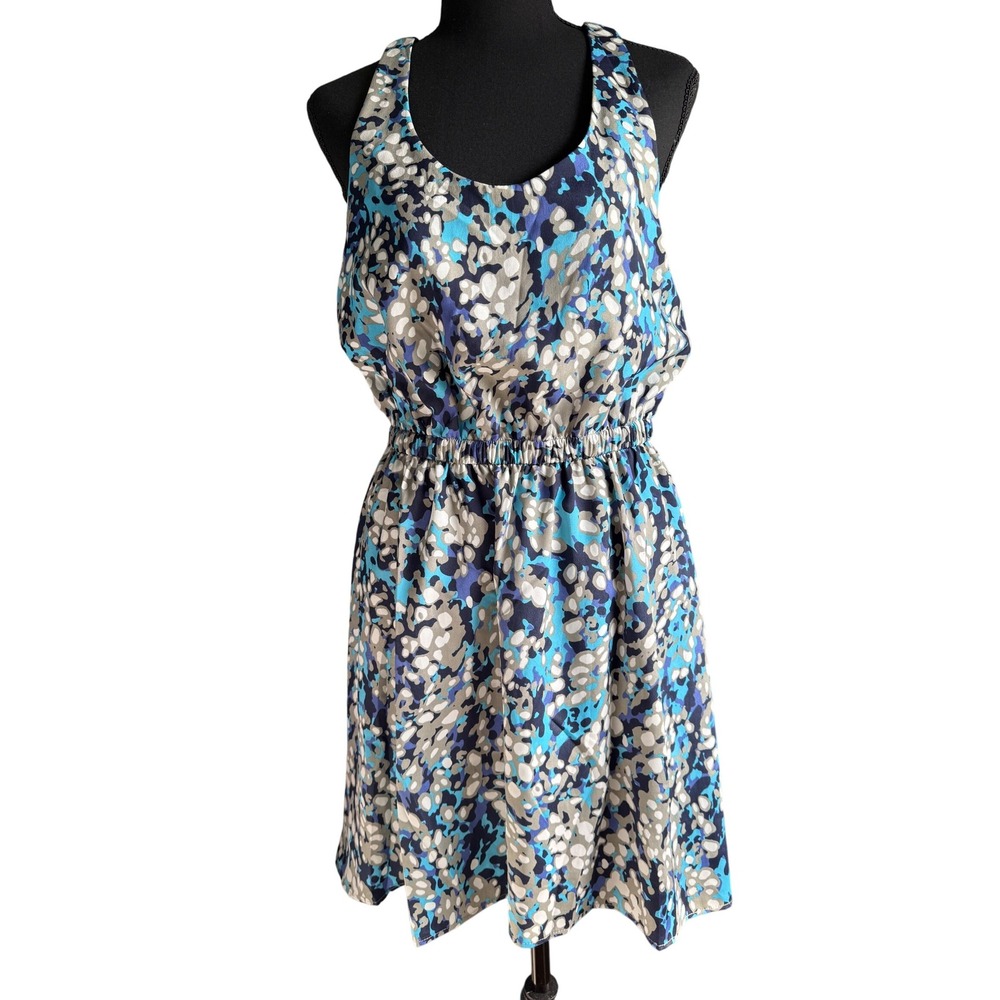 Aqua Women L Artsy Razor Back Sleeveless Dress Boho Coastal‎ Beach Office Dressy